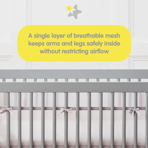 BreathableBaby Breathable Mesh Crib Liner – Deluxe Sheer Quilted Collection - Picture 3 of 4